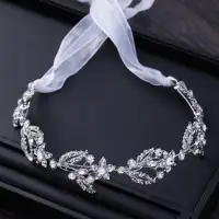 Piękne Srebrny Metal Akcesoria 2018 Rhinestone Koronki Ozdoby Do Włosów