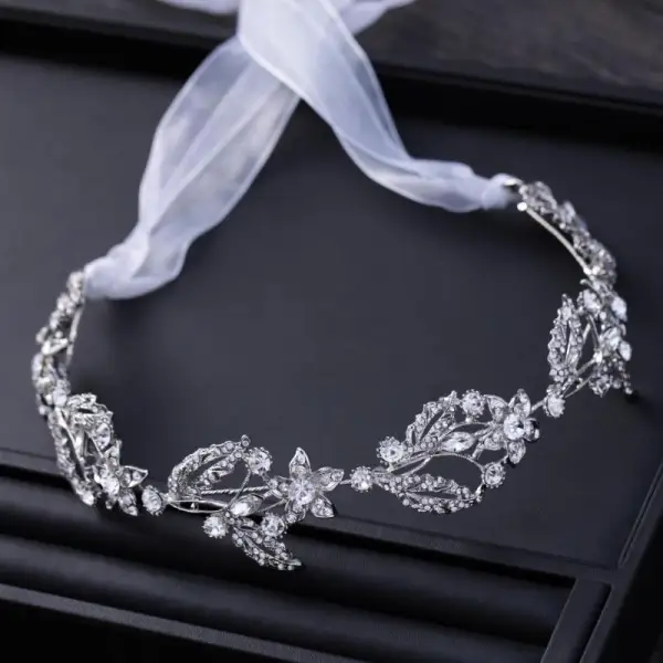 Fine Sølv Metall Tilbehør 2018 Rhinestone Snøre opp Hodepynt
