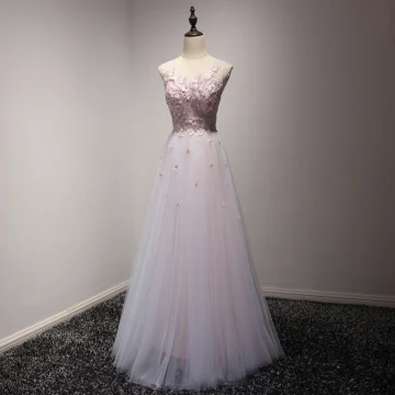 Modern Fashion Blushing Pink Homecoming Graduation Dresses 2017 A Line Princess Floor Length Long Cascading Ruffles Scoop Neck Sleeveless Backless Appliques Flower Pearl Rhinestone Pierced Formal Dresses