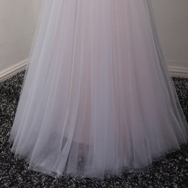Modern / Fashion Blushing Pink Homecoming Graduation Dresses 2017 A-Line / Princess Floor-Length / Long Cascading Ruffles Scoop Neck Sleeveless Backless Appliques Flower Pearl Rhinestone Pierced Formal Dresses