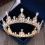 Lyx Guld Metall Bröllop Tillbehör 2018 Kristall Rhinestone Tiara