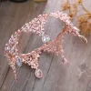 Chic / Beautiful Candy Pink Accessories 2018 Metal Beading Rhinestone Tiara