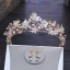 Unique Schmetterling Blumen Gold Diadem 2018 Metall Perle Strass Ohrringe Brautschmuck Brautaccessoires