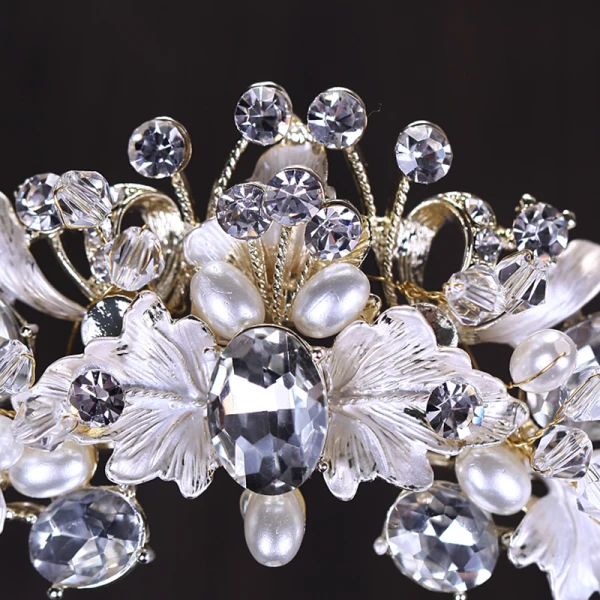Unique Feuille Argenté Tiare 2018 Métal Cristal Perle Faux Diamant Accessorize