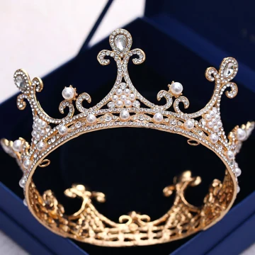 Vintage Originale Doré Mariage Tiare 2018 Métal Perle Faux Diamant Accessorize