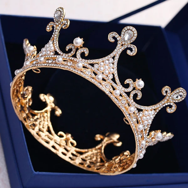 Vintage / Originale Doré Mariage Tiare 2018 Métal Perle Faux Diamant Accessorize