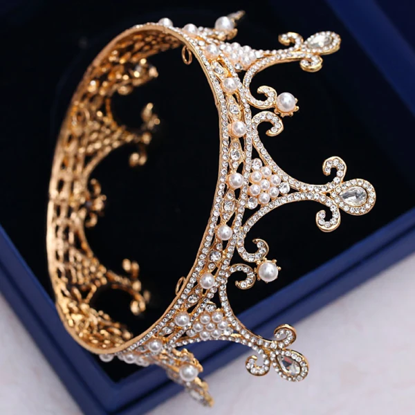 Vintage / Originale Doré Mariage Tiare 2018 Métal Perle Faux Diamant Accessorize