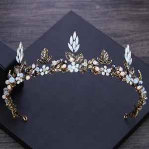 Vintage Barok Bronzen Tiara 2018 Metaal Kristal Rhinestone Accessoires