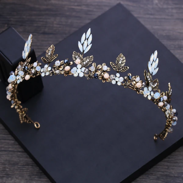 Vintage Barokowy Brązowy Tiara 2018 Metal Kryształ Rhinestone Akcesoria