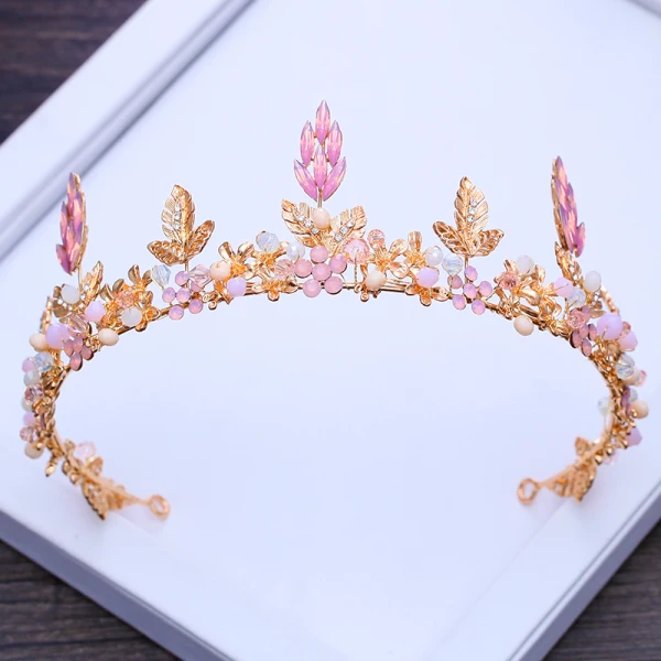 Vintage Barokowy Brązowy Tiara 2018 Metal Kryształ Rhinestone Akcesoria