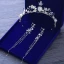 Modest / Simple Silver Metal Bridal Jewelry 2018 Crystal Pearl Rhinestone Tiara Tassel Earrings Wedding Accessories
