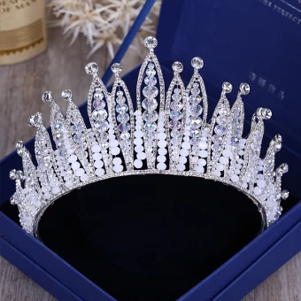 Luxury Gorgeous Silver Tiara 2018 Metal Crystal Rhinestone Beading Accessories