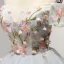 Chic / Belle Bleu Ciel Robe De Fete 2017 Courte Robe Boule Volants en Cascade De l'épaule Manches Courtes Dos Nu Appliques Fleur Perlage Cristal Robe De Ceremonie