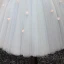Chic / Belle Bleu Ciel Robe De Fete 2017 Courte Robe Boule Volants en Cascade De l'épaule Manches Courtes Dos Nu Appliques Fleur Perlage Cristal Robe De Ceremonie