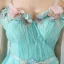 Flower Fairy Pool Blue Summer Evening Dresses  2018 A-Line / Princess Spaghetti Straps Strapless Short Sleeve Appliques Flower Sash Watteau Train Ruffle Backless Formal Dresses