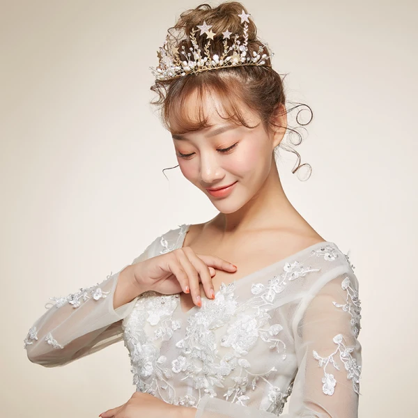 Chic / Belle Doré Tiare 2018 Métal Cristal Perle Étoile Faux Diamant Accessorize