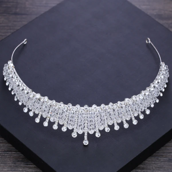 Luxury / Gorgeous Silver Tiara 2018 Metal Rhinestone Beading Crystal Accessories