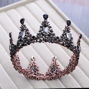 Vintage Barok Zwarte Tiara 2018 Metaal Rhinestone Accessoires