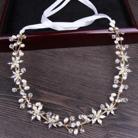 Simple Doré Accessoire Cheveux 2018 Métal Cristal Perle Lacer Accessorize
