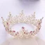 Luksus Gull Tiara 2018 Metall Perle Rhinestone Bryllup Tilbehør