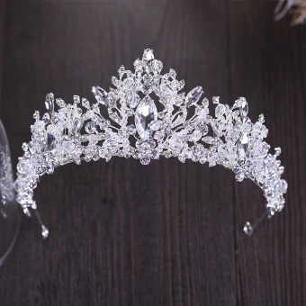 Sparkly Sølv Tiara 2018 Metall Rhinestone Beading Krystall Tilbehør