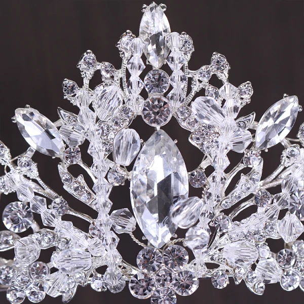 Sparkly Silver Tiara 2018 Metal Rhinestone Beading Crystal Accessories