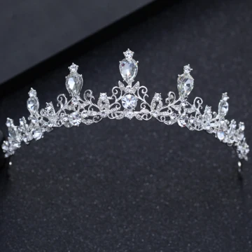 Eenvoudige Zilveren Huwelijk Accessoires 2018 Metaal Rhinestone Tiara