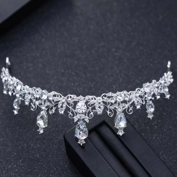 Modest / Simple Silver Wedding Accessories 2018 Metal Rhinestone Tiara