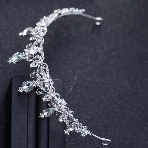 Modest / Simple Silver Wedding Accessories 2018 Metal Rhinestone Tiara