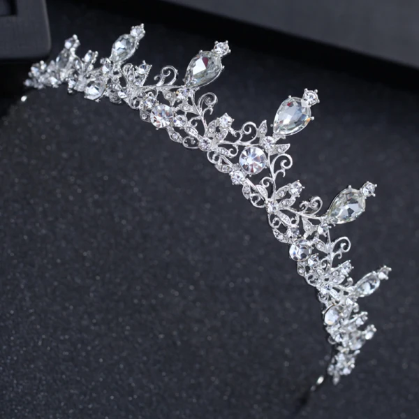 Modest / Simple Silver Wedding Accessories 2018 Metal Rhinestone Tiara