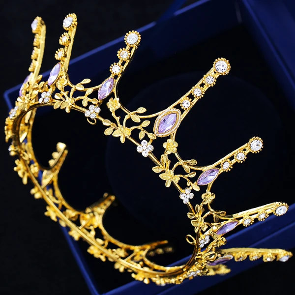 Sparkly Gold Tiara 2018 Metal Rhinestone Wedding Accessories