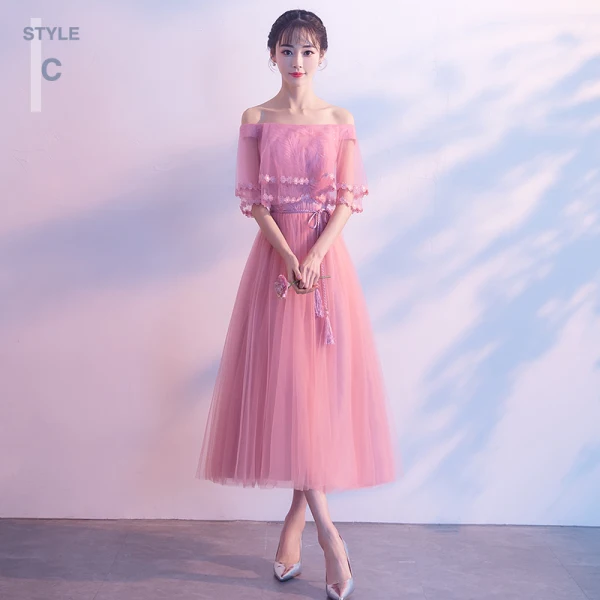 Chic / Belle Rose Bonbon Robe Demoiselle D'honneur 2018 Princesse Paillettes Ceinture Gland Thé Longueur Volants Dos Nu Robe Pour Mariage