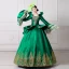 Vintage / Retro Medieval Dark Green Ball Gown Prom Dresses 2021 V-Neck Long Sleeve Floor-Length / Long 3D Lace Embroidered Flower Cosplay Prom Formal Dresses