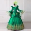 Vintage / Retro Medieval Dark Green Ball Gown Prom Dresses 2021 V-Neck Long Sleeve Floor-Length / Long 3D Lace Embroidered Flower Cosplay Prom Formal Dresses