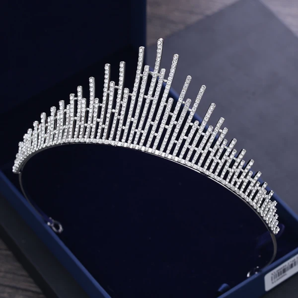 Proste / Simple Srebrny Rhinestone Tiara 2018 Metal Akcesoria