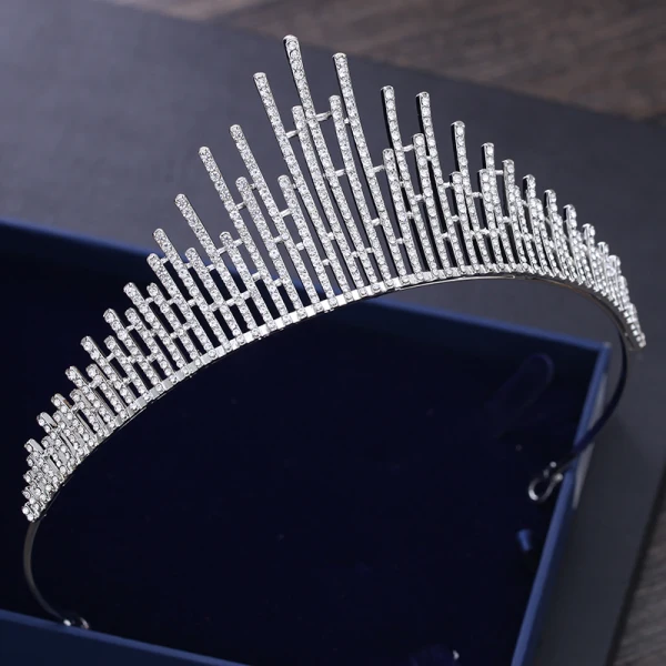 Proste / Simple Srebrny Rhinestone Tiara 2018 Metal Akcesoria