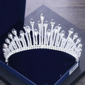 Fine Sølv Tiara 2018 Metall Beading Krystall Rhinestone Bryllup Tilbehør