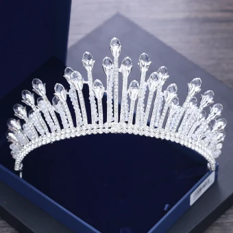 Fine Sølv Tiara 2018 Metall Beading Krystall Rhinestone Bryllup Tilbehør