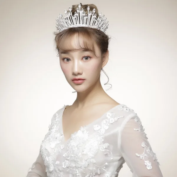Mooie / Prachtige Zilveren Tiara 2018 Metaal Kralen Kristal Rhinestone Huwelijk Accessoires