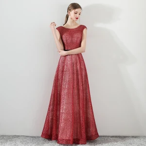 Bling Bling Rouge Robe De Soirée 2018 Princesse Encolure Dégagée Sans Manches Glitter Tulle Ceinture Longue Volants Dos Nu Robe De Ceremonie