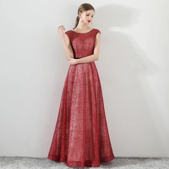 Bling Bling Rouge Robe De Soirée 2018 Princesse Encolure Dégagée Sans Manches Glitter Tulle Ceinture Longue Volants Dos Nu Robe De Ceremonie