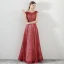 Bling Bling Rouge Robe De Soirée 2018 Princesse Encolure Dégagée Sans Manches Glitter Tulle Ceinture Longue Volants Dos Nu Robe De Ceremonie