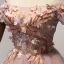 Chic / Belle Perle Rose de retour Robe De Graduation 2017 Volants en Cascade Courte Robe Boule De l'épaule Manches Courtes Dos Nu Appliques Fleur Perlage Robe De Ceremonie
