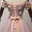 Chic / Belle Perle Rose de retour Robe De Graduation 2017 Volants en Cascade Courte Robe Boule De l'épaule Manches Courtes Dos Nu Appliques Fleur Perlage Robe De Ceremonie