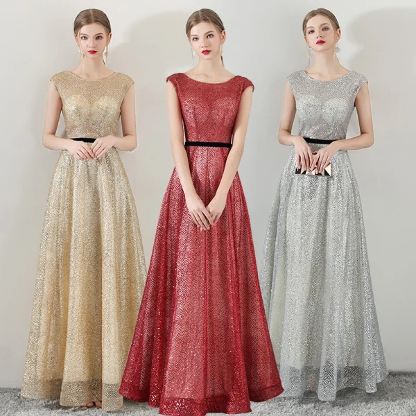 Bling Bling Rouge Robe De Soirée 2018 Princesse Encolure Dégagée Sans Manches Glitter Tulle Ceinture Longue Volants Dos Nu Robe De Ceremonie