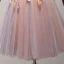 Chic / Belle Perle Rose de retour Robe De Graduation 2017 Volants en Cascade Courte Robe Boule De l'épaule Manches Courtes Dos Nu Appliques Fleur Perlage Robe De Ceremonie