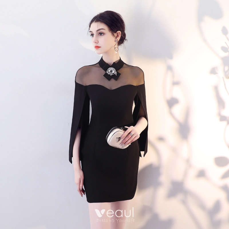 long formal dresses sorority V Neck Mermaid Dress Classy Long Sleeve Evening Gown main image 0