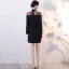 Simple Noire Transparentes Robe De Soirée 2018 Col Haut Unique Manches Longues Courte Robe De Ceremonie