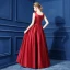Chic / Beautiful Burgundy Evening Dresses  2018 A-Line / Princess Scoop Neck Sleeveless Appliques Lace Crystal Sash Floor-Length / Long Ruffle Backless Formal Dresses