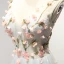 Chic / Beautiful Sky Blue Evening Dresses  2017 A-Line / Princess Floor-Length / Long Cascading Ruffles V-Neck Sleeveless Backless Appliques Flower Beading Crystal Bow Sash Formal Dresses